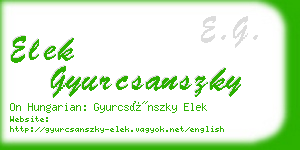 elek gyurcsanszky business card